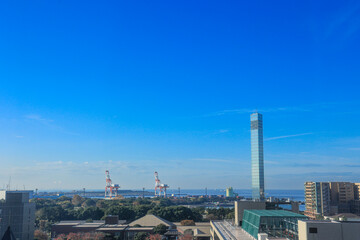 千葉県千葉市の青空都市風景