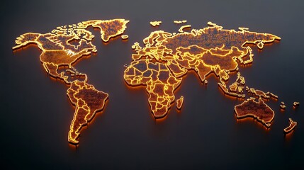 Glowing World Map Global Connections Data Visualization