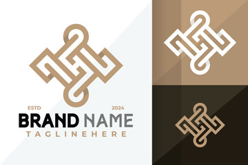 Fototapeta premium Elegant Letter H Knot Logo Icon Vector Design Illustration