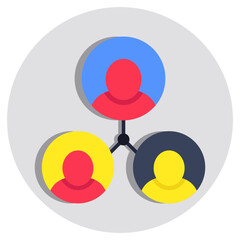 A trendy design icon of team