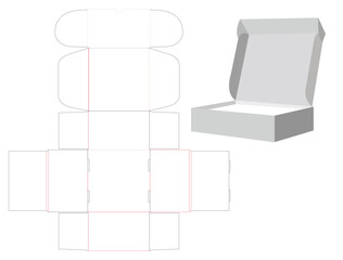 Mailer box, Gift box die line template and 3d box vector design Corrugated  or shipping box dieline template and 3D render file