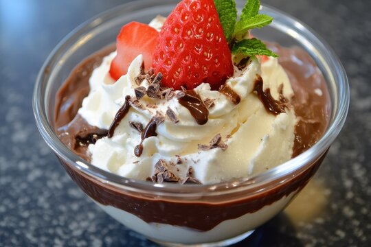 Chocolate bingsu a sweet dessert on the menu