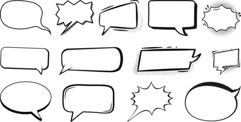 Gordijnen Comic speech bubbles set collection,speech, comic, cartoon, talk. © DesignRevel