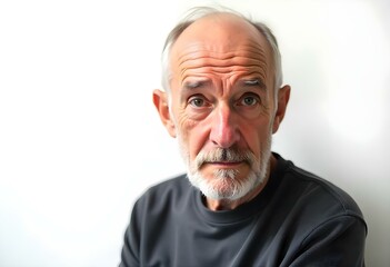 Fototapeta premium Old man with white background