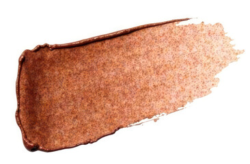 top view, brush stroke with Mocha Mousse color on white background