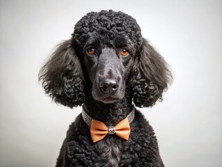 Black Standard Poodle Teddy Bear Cut: Stylish Dog Fashion Photography