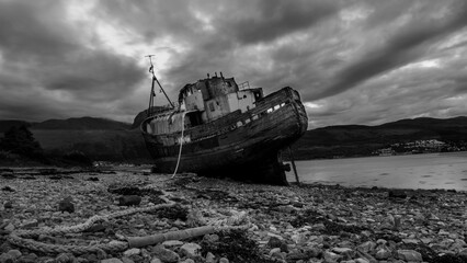 old boat on the beach