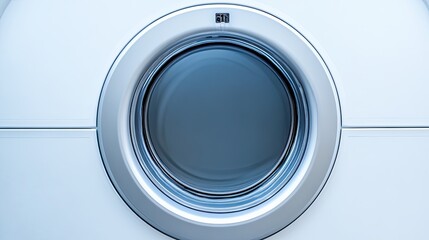 Close-Up of Modern Washing Machine Door with Glass Window
