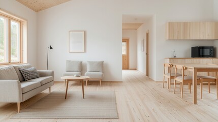Fototapeta premium Modern Scandinavian Wooden Interior