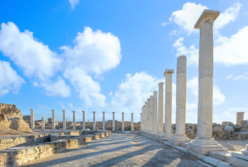 Ruins of the ancient city Laodicea on the Lycus in Denizli, Turkey