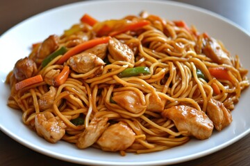 consuming Chinese noodle dish