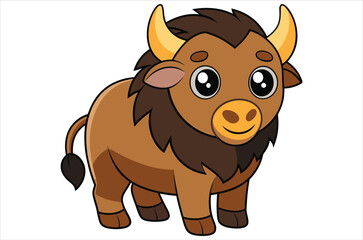 bison vector,  icon vector illustration, bison silhouette of a bison isolated on a white background, eps, png, svg, vector, © Maya