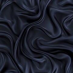 Obraz premium Black silky fabric texture with elegant waves creating a luxurious and smooth appearance.