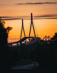 bridge in sunset (Köhlbrandbrücke)