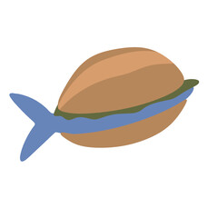 Fish sandwich illustration