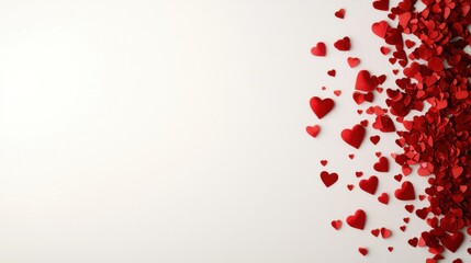 Close-up view of romantic heart confetti in vibrant decor