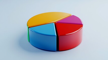 Obraz premium Clean financial document with pie chart showing revenue breakdown 
