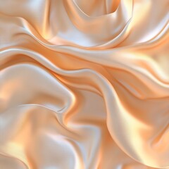 Obraz premium Close-up of smooth, peach-colored silk fabric with gentle waves and soft light reflections.