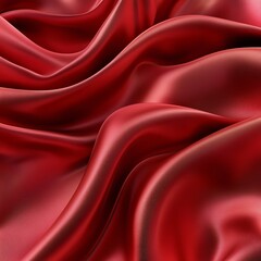 Obraz premium Luxurious red silk fabric with gentle waves, creating a rich, elegant texture.