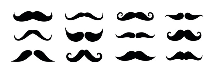Moustache icon set. Vector