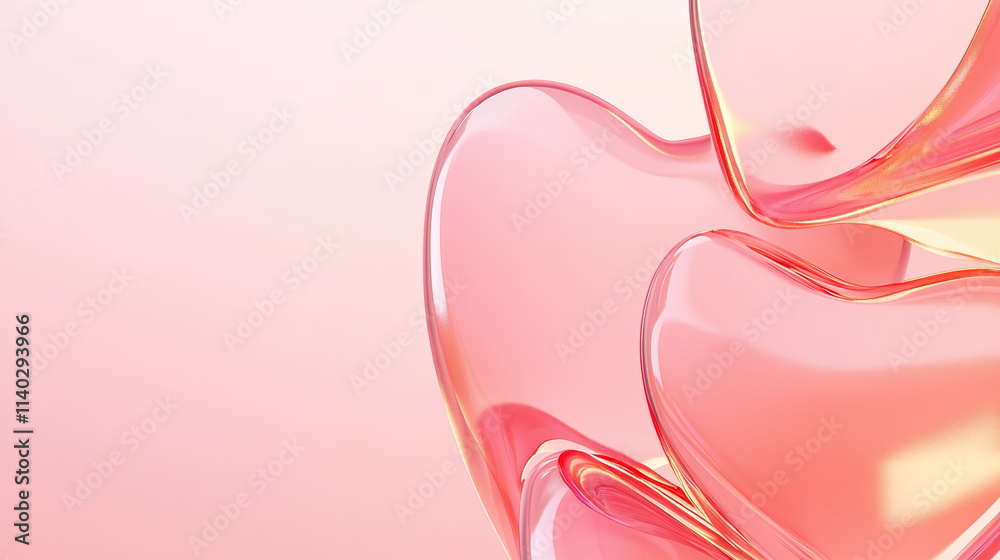 Poster soft and dreamy valentine's day horizontal greeting banner background with empty copy space with ove