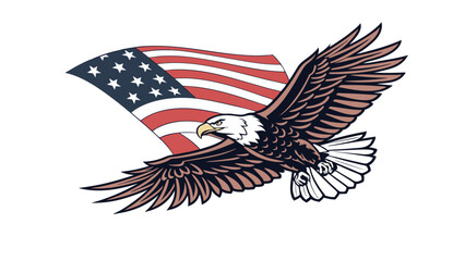 Obraz premium Majestic Bald Eagle with American Flag Wings - Patriotic Symbol of Freedom