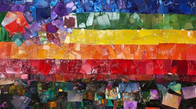 Vibrant rainbow pride month collage celebrating lgbt culture and inclusivity through art - Powered by Adobe