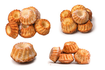 Cake made of cottage cheese isolated on a white background.