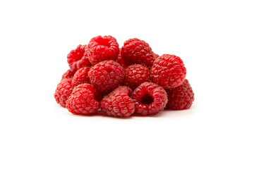 Tasty fresh raspberry isolated on a white background. Top view.