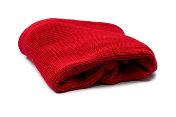 Red warm sweater isolated on a white background.