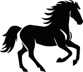 Silhouette Of Horse running Vector