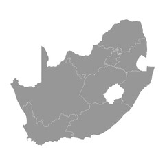 South Africa map administrative divisions. Vector illustration.