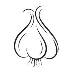 Garlic illustration logo icon vector design template