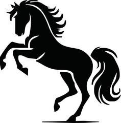 Silhouette Of Horse running Vector