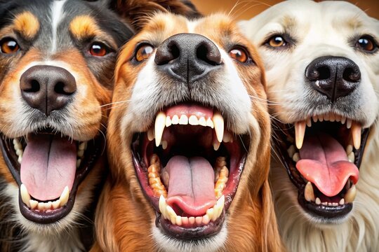 Canine Teeth Dog Panoramic Photography: Close-Up Images of Dog Jaws, Teeth Anatomy, Breed Differences, Canine Dental Health