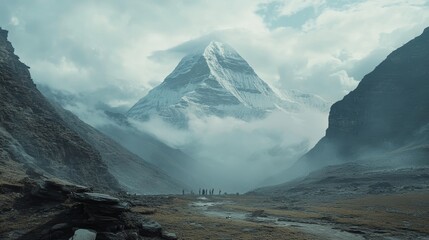 Mount kailasa  sacred peak of the himalayas and abode of lord shiva for pilgrims worldwide