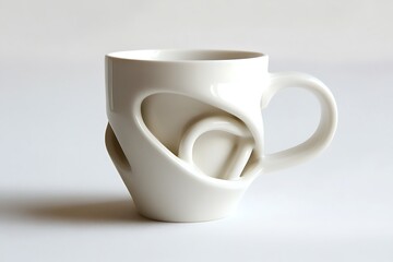 Fototapeta premium A modern white mug with space for design 