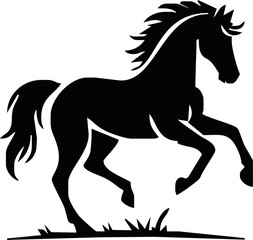 Silhouette Of Horse running Vector