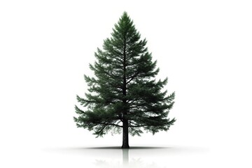 Fototapeta premium Silhouette of isolated Eastern White Pine tree on white background