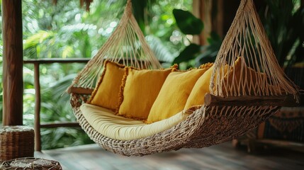 Obraz premium Relaxing Jungle Hammock Getaway Tropical Paradise