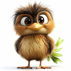 Obraz premium Vibrant Kiwi Bird Illustration on White Background