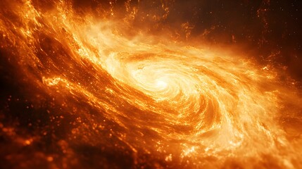 Obraz premium Dramatic&nbsp;solar photography&nbsp;featuring&nbsp;swirling plasma&nbsp;surface and solar&nbsp;storms, capturing&nbsp;golden-orange stellar&nbsp;atmosphere and dynamic fluid motion patterns.