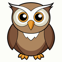 Photo of an Owl Bird Isolated on White Background - High-Quality Wildlife Photography.