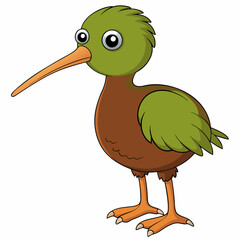 Photo of a Kiwi Bird Isolated on White Background - High-Quality Wildlife Photography.