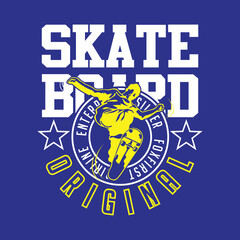 Vector design on the theme of original skateboard jump . Sport typography, t-shirt graphics, poster, banner, flyer, print and postcard - Vector 