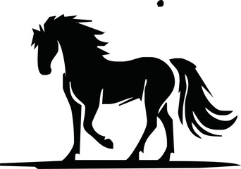 Silhouette Of Horse running Vector