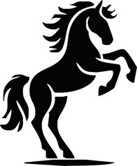 Silhouette Of Horse running Vector