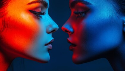 Fototapeta premium Two contrasting faces