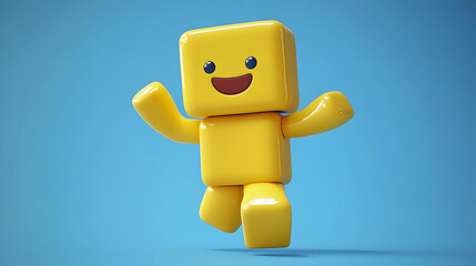 Joyful Yellow 3D Character Illustration