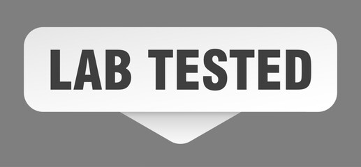LAB TESTED button, sign, sticker, banner
